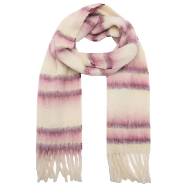 Mango gestreepte sjaal roze