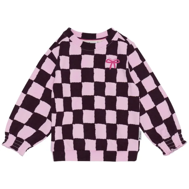 Stains&Stories geruite sweater - roze Roze/bruin