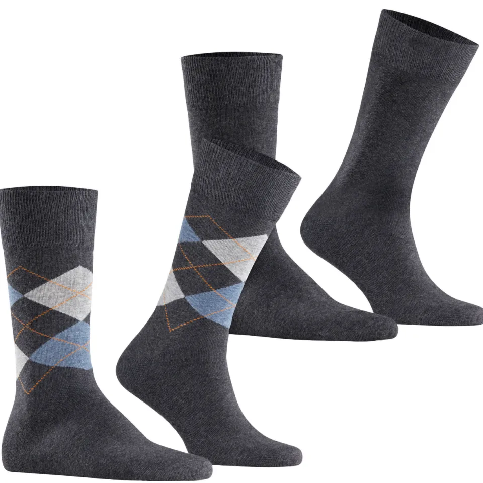 Burlington Everyday Argyle Mix sokken 2-pack grijs, foto 3