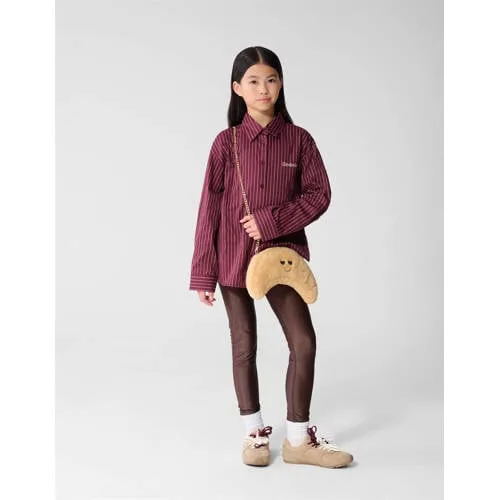 Shoeby oversized blouse met krijtstreep donkerrood, foto 4