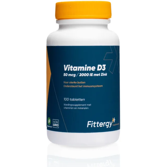 Fittergy Vitamine D3 50 mcg met zink tabletten