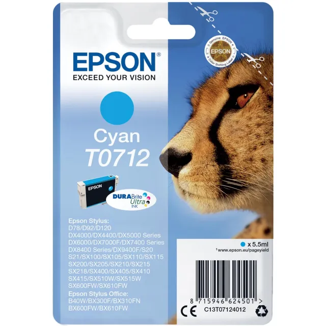 Epson Inktcartridge epson t0712 blauw Cyaan
