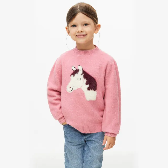 s.Oliver gebreide trui met print - roze