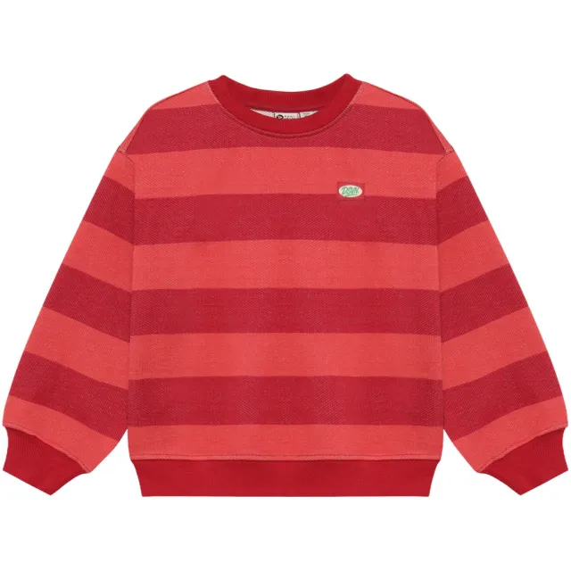 Daily7 oversized gestreepte sweater - rood