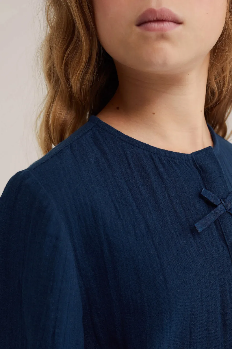 WE Fashion blouse met ruches donkerblauw, foto 6