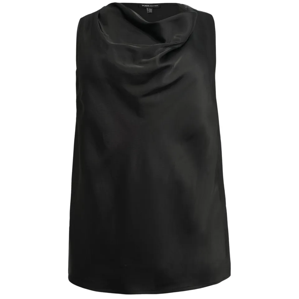 Yoek Plus Size satijnen top - zwart, foto 3