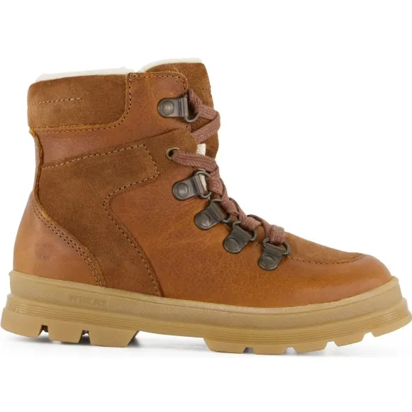 Wheat leren enkelboots met profielzool - cognac, foto 2