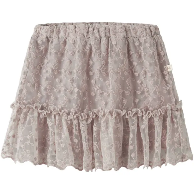 Lil' Atelier MINI gebloemde korte tule rok met ruches - oudroze