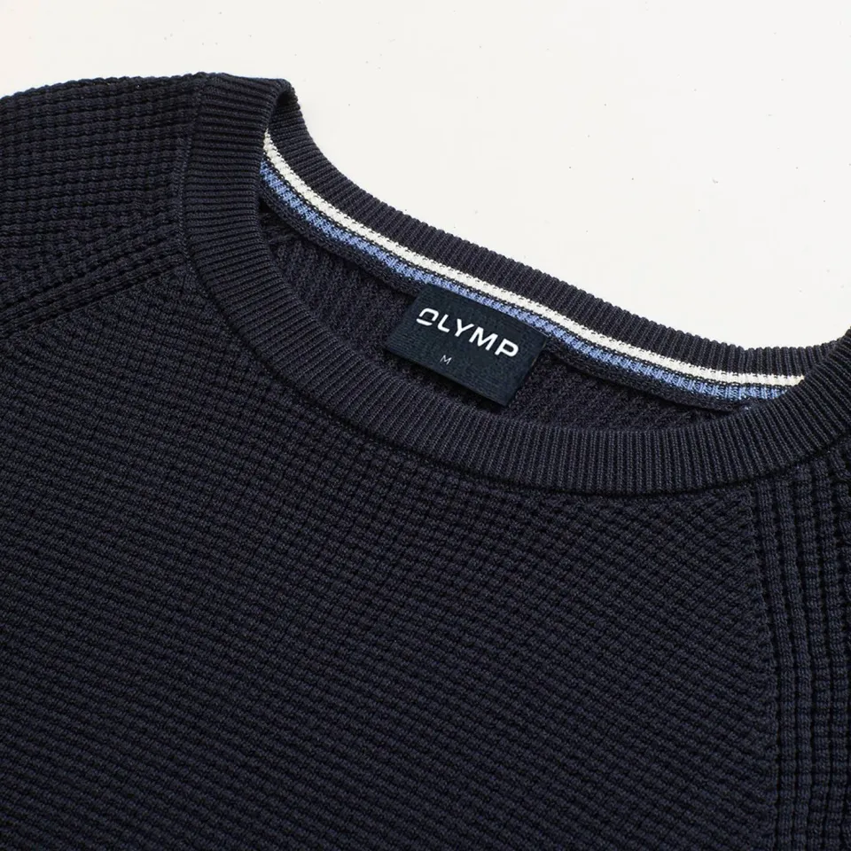 Olymp katoenen regular fit gebreide trui - donkerblauw, foto 3