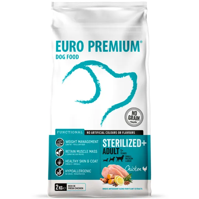 Euro Premium Adult Sterilized+ hondenvoer kip 2 kg