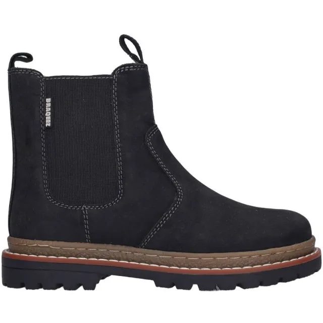 Braqeez suèdelook enkelboots - zwart