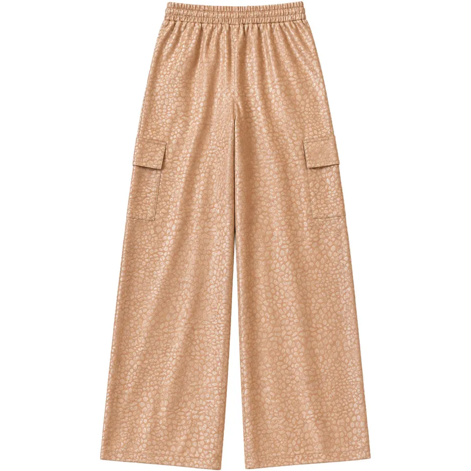 B.Nosy wide leg cargobroek met print beige, foto 3