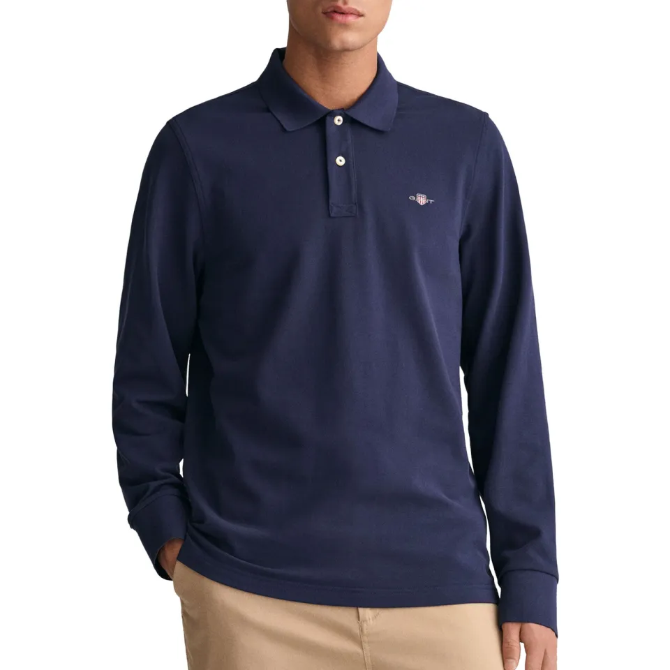 Gant regular fit piqué polo - evening blue, foto 4