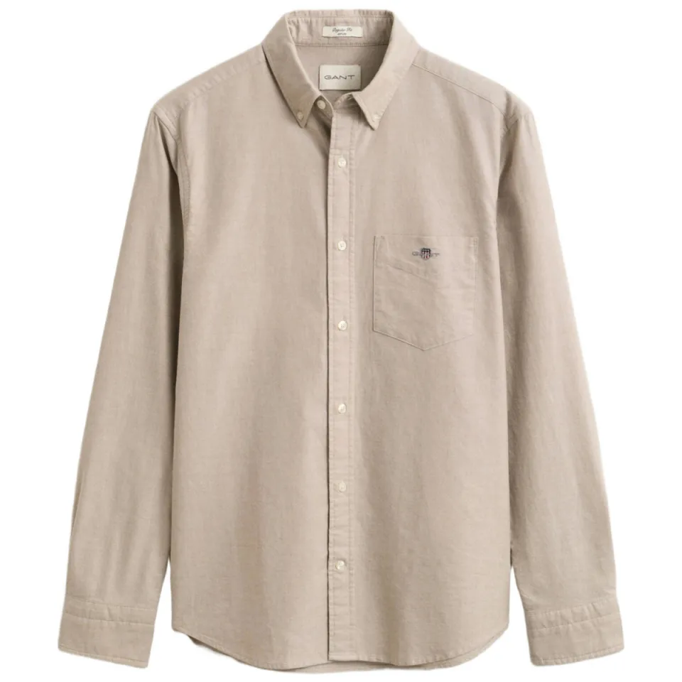 Gant regular fit casual oxford overhemd - licht taupe, foto 2