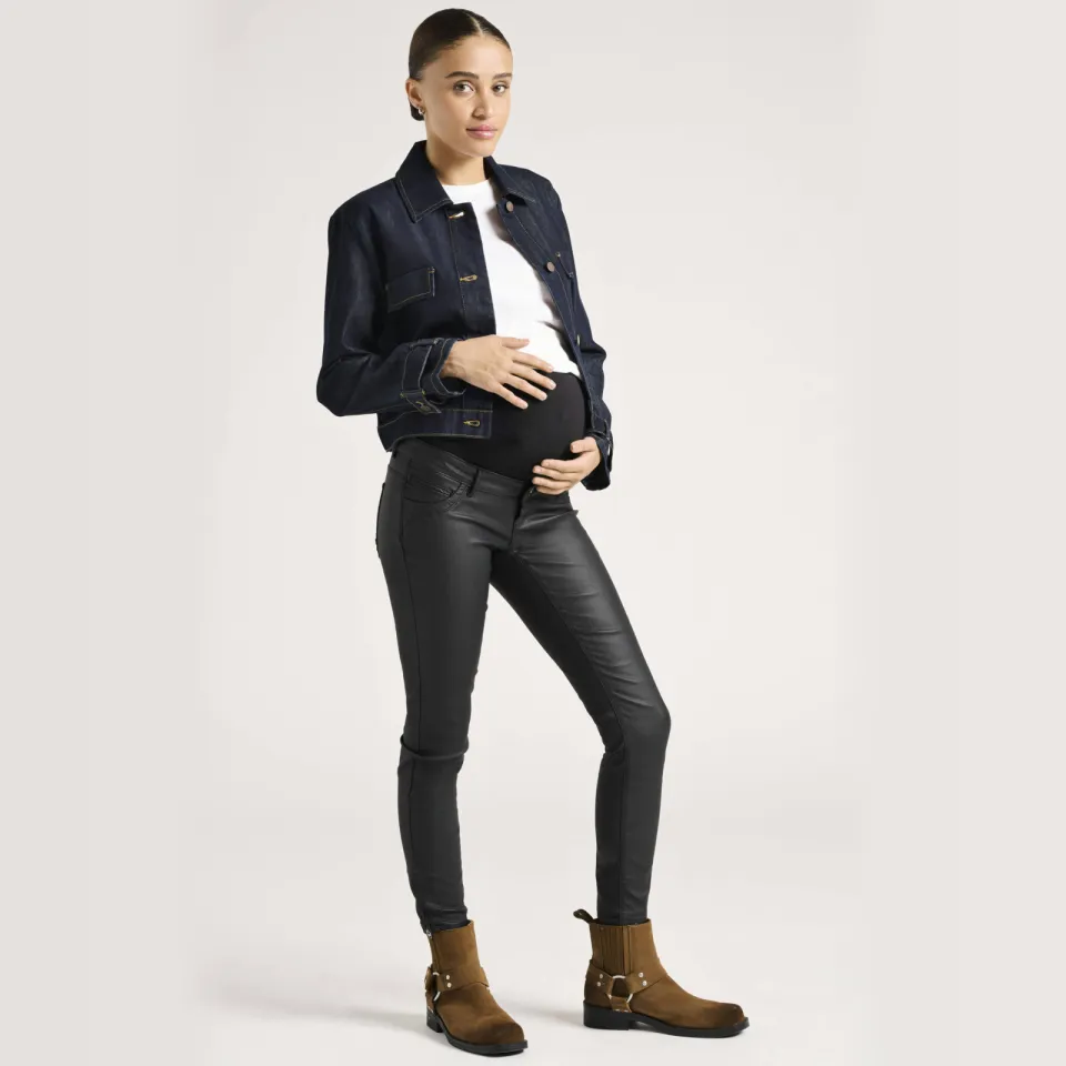 Only MATERNITY low waist skinny zwangerschapsjeans OLMKENDELL zwart