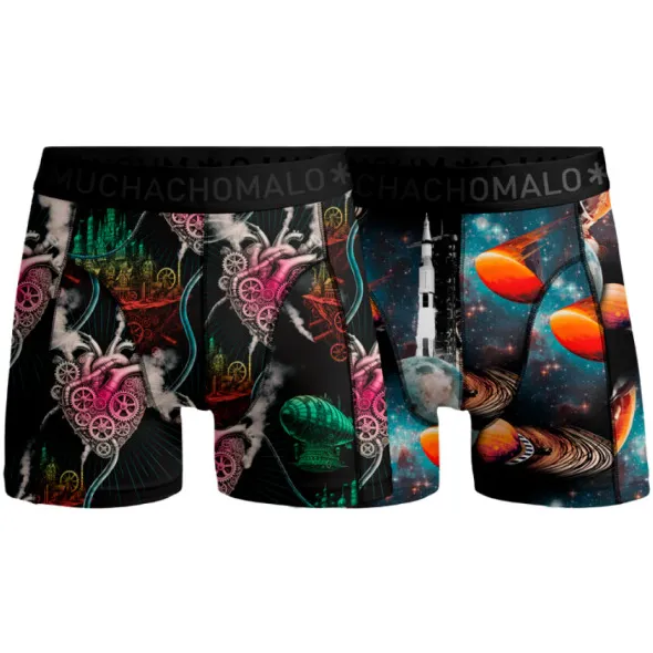 Muchachomalo Heren 2-pack Boxershorts Modern Age Veelkleurig