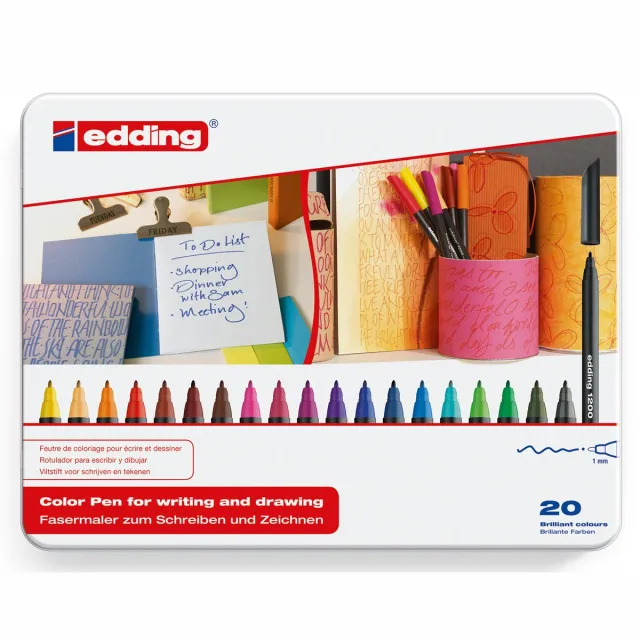 Edding Fineliner edding 1200 fijn assorti blik Stuks