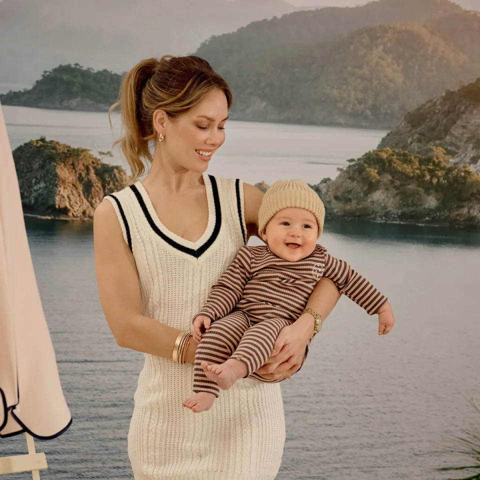 Z8 Julan babybroek donkerbruin beige Donkerbruin/beige