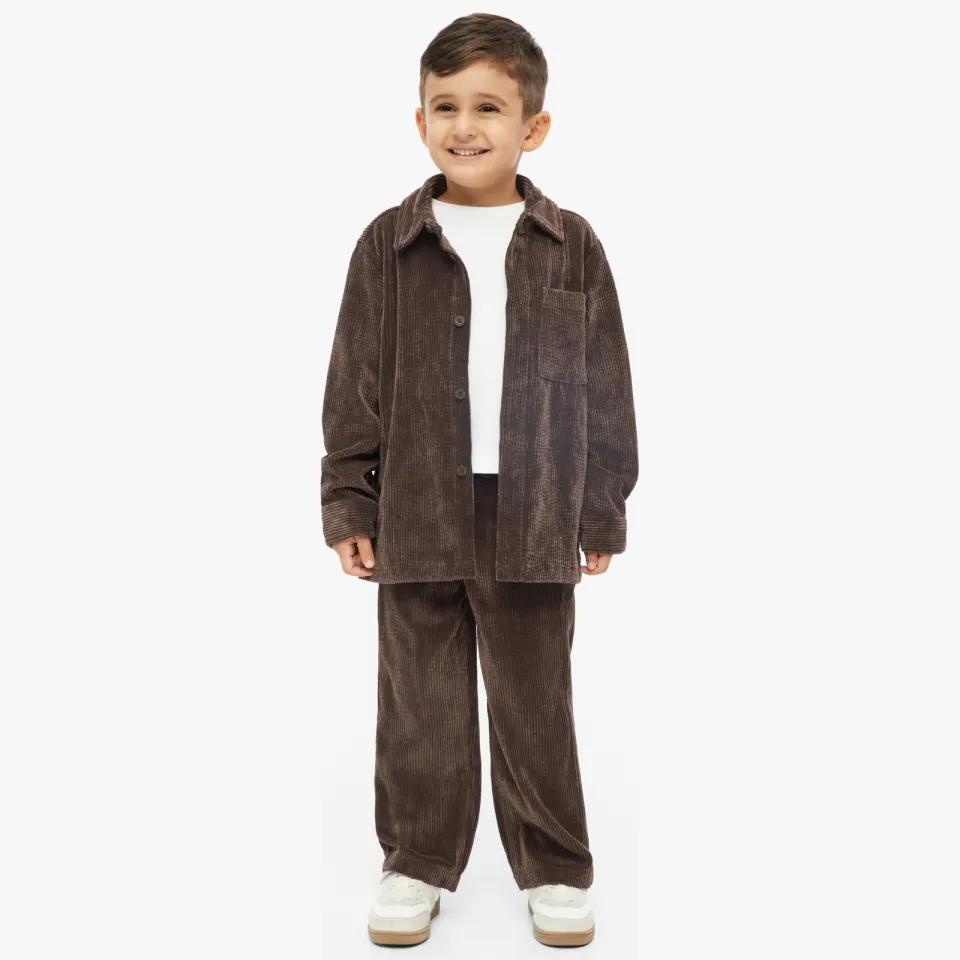 s.Oliver corduroy overhemd - donkerbruin
