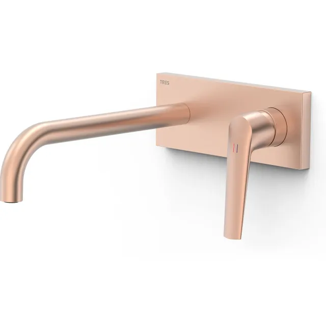 Tres Fuji inbouw wastafelkraan mat rose gold
