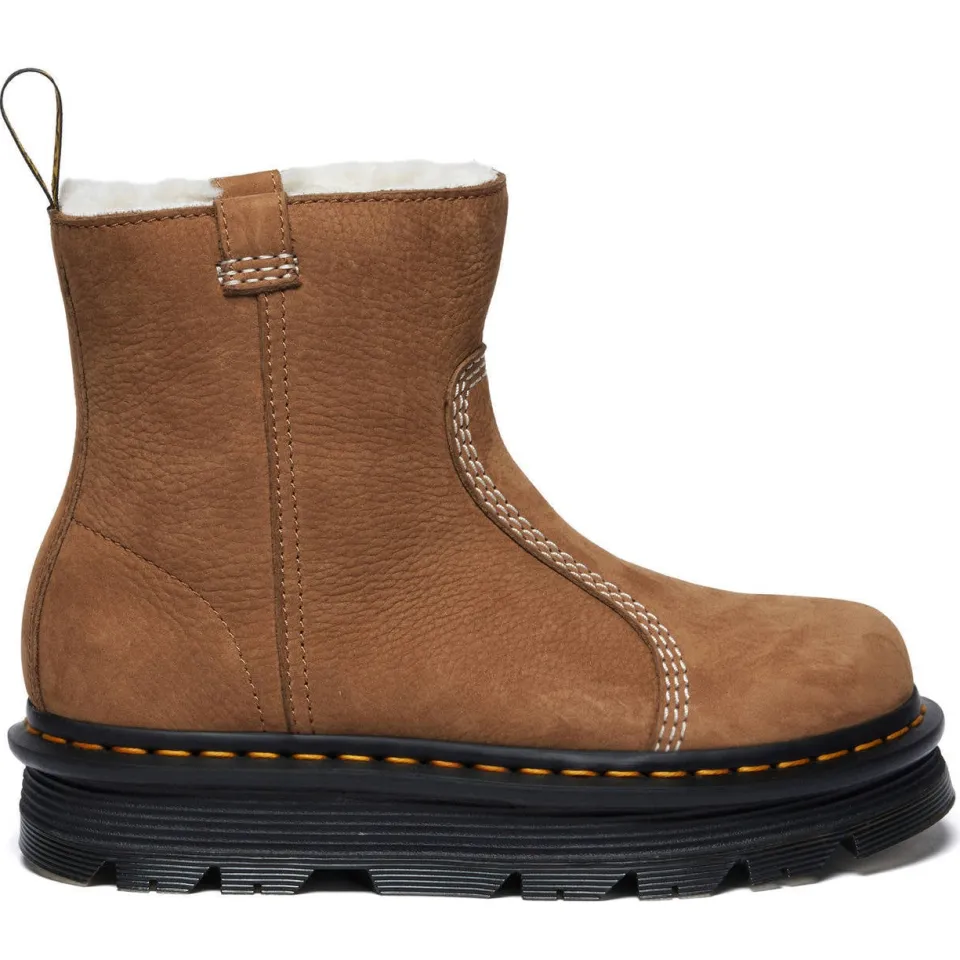 Dr. Martens ZebZag Rigger gevoerde nubuck enkelboots Desert Brown