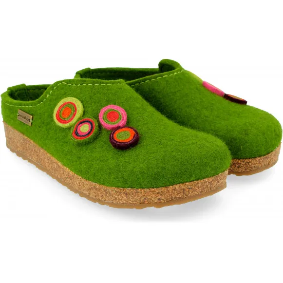 Haflinger Women's Kanon - Pantoffels, groen