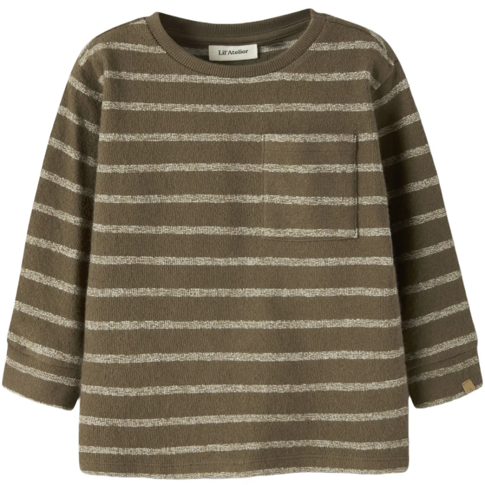 Lil' Atelier MINI gestreepte longsleeve bruin, foto 3