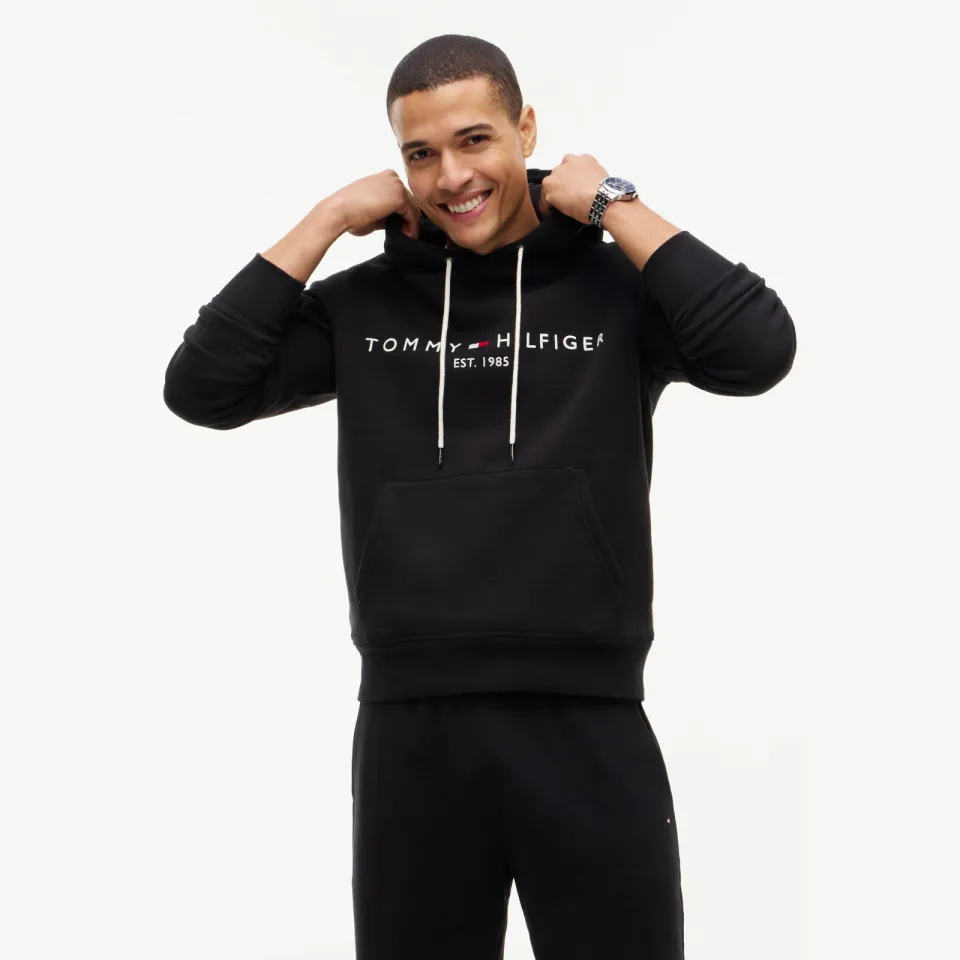 Tommy Hilfiger hoodie met katoen jet black zwart