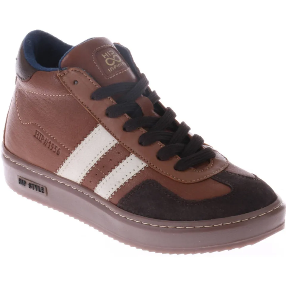Hip leren sneakers cognac, foto 4