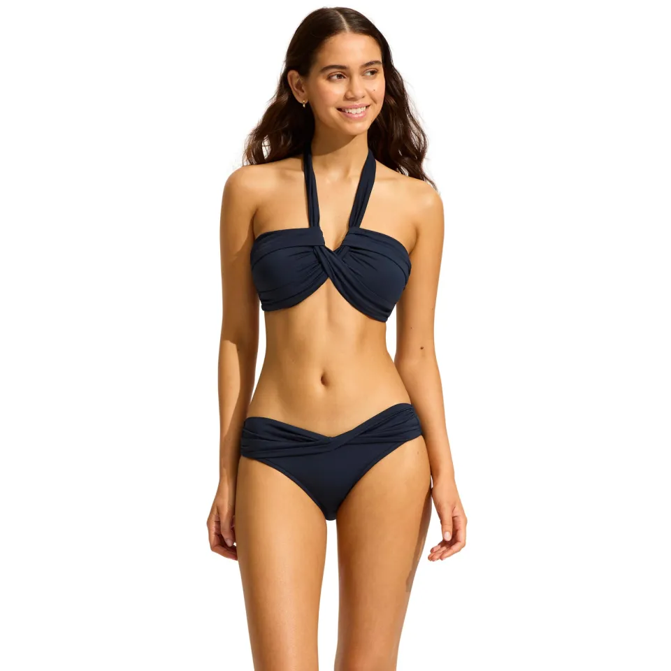 Seafolly bandeau bikinitop donkerblauw