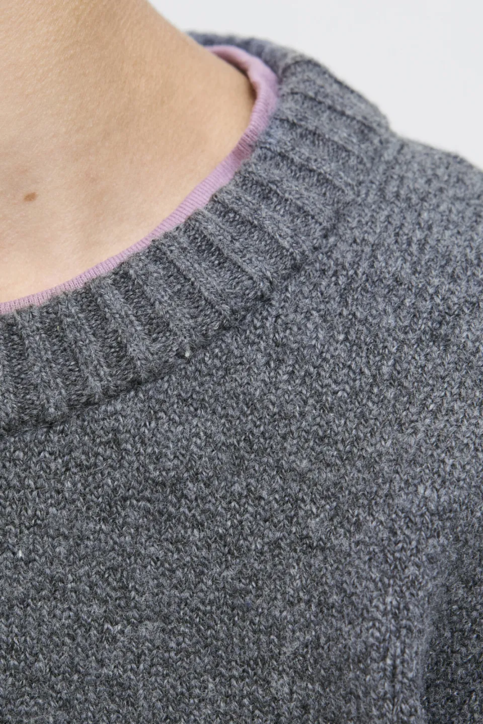 Jack & Jones JUNIOR pullover grijs melange gebreid, foto 5
