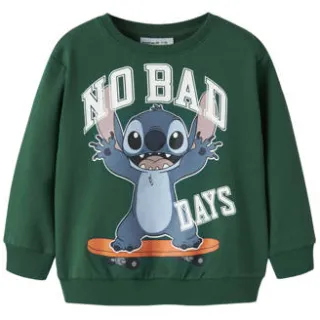 NAME IT MINI Lilo & Stitch sweater met print - groen Printopdruk