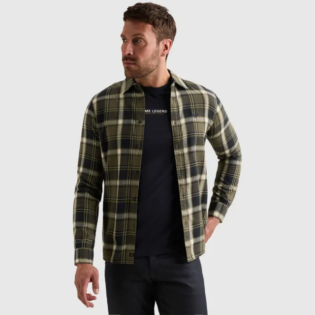 PME Legend flanel regular fit geruit overhemd - kalamata
