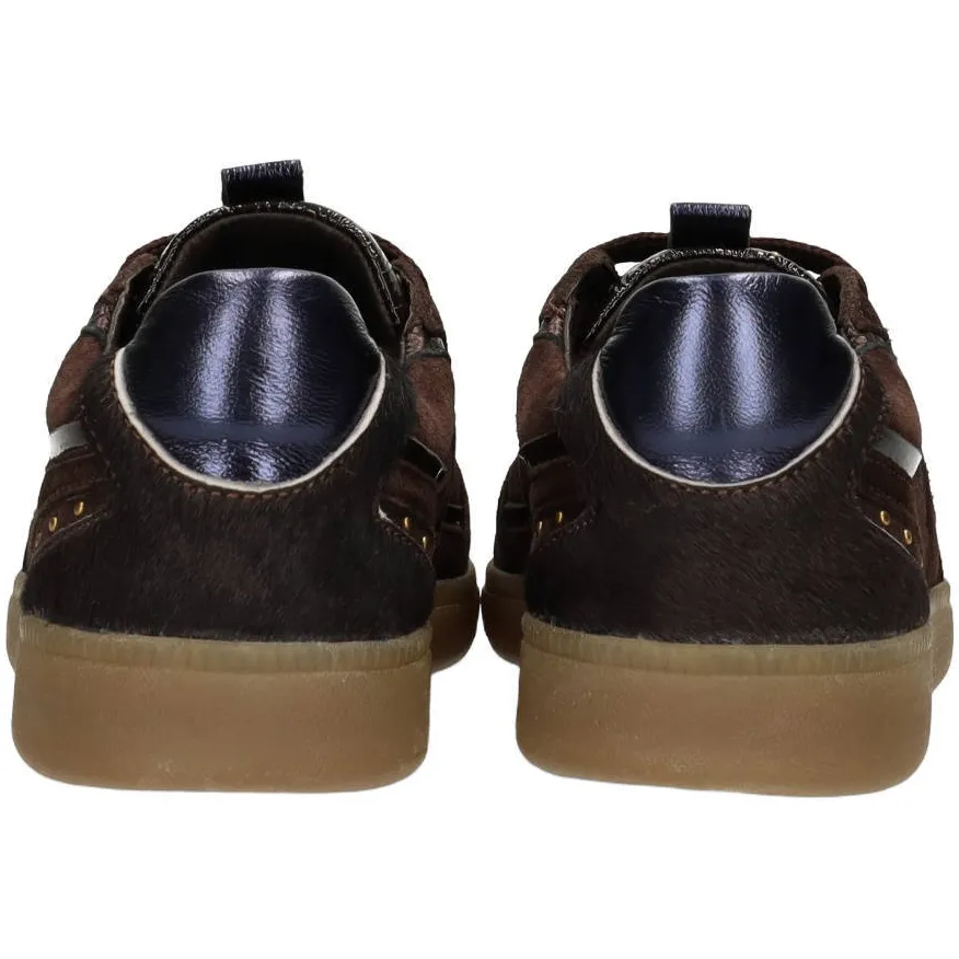 Poelman Skye leren sneakers met studs en print - bruin, foto 3