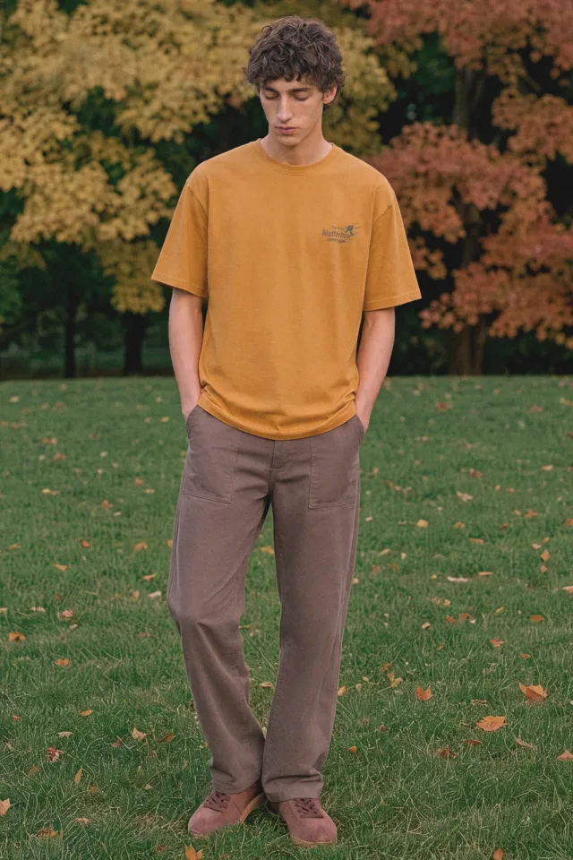 Mango T-shirt okergeel
