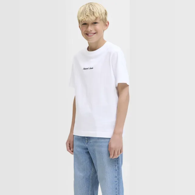 Jack & Jones Junior t-shirt wit met tekstprint