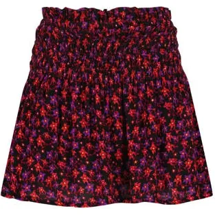 Vingino korte gebloemde rok zwart/rood/paars, foto 2
