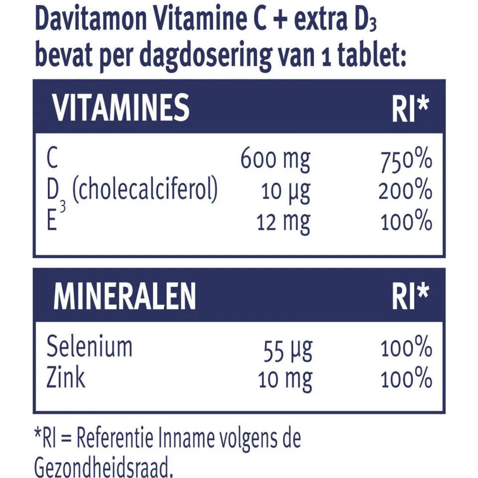 Davitamon Vitamine C + Extra D3 time release tabletten, foto 4