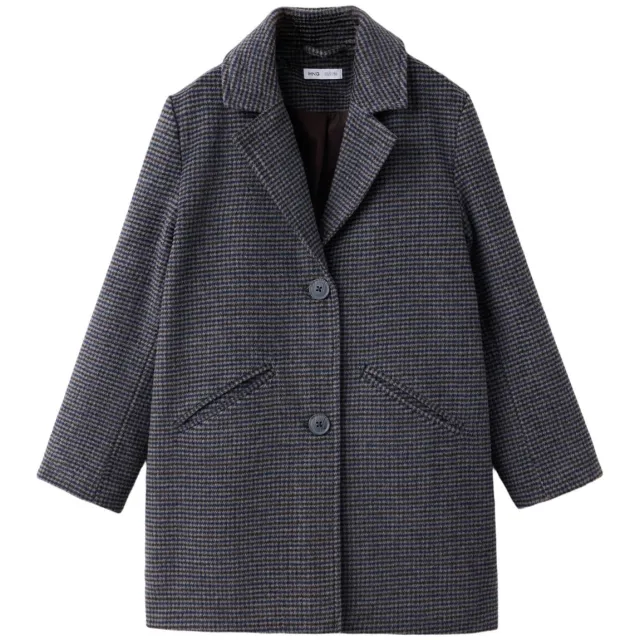 Mango mantel pied-de-poule grijs Grijs/bruin/blauw