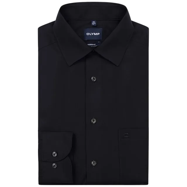 Olymp zakelijk overhemd poplin Luxor modern fit zwart