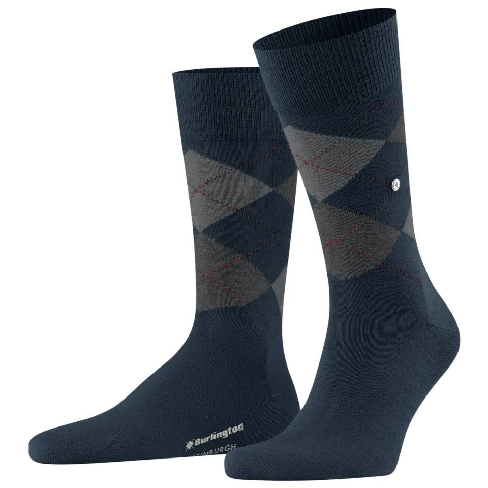 Burlington Edinburgh sokken marineblauw