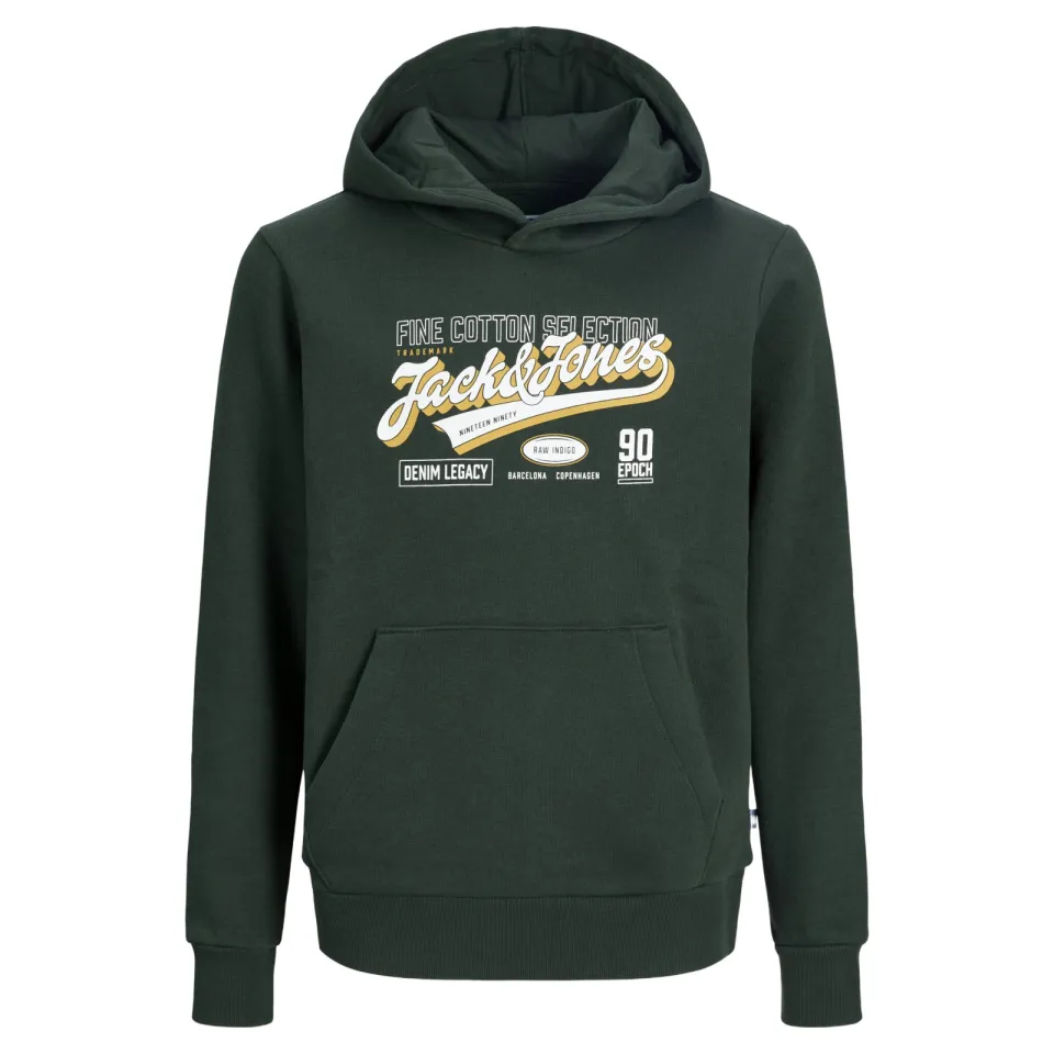Jack & Jones JUNIOR hoodie met logo - donkergroen, foto 2