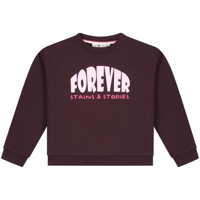 Stains&Stories sweater - donkerrood Donkerrood/roze