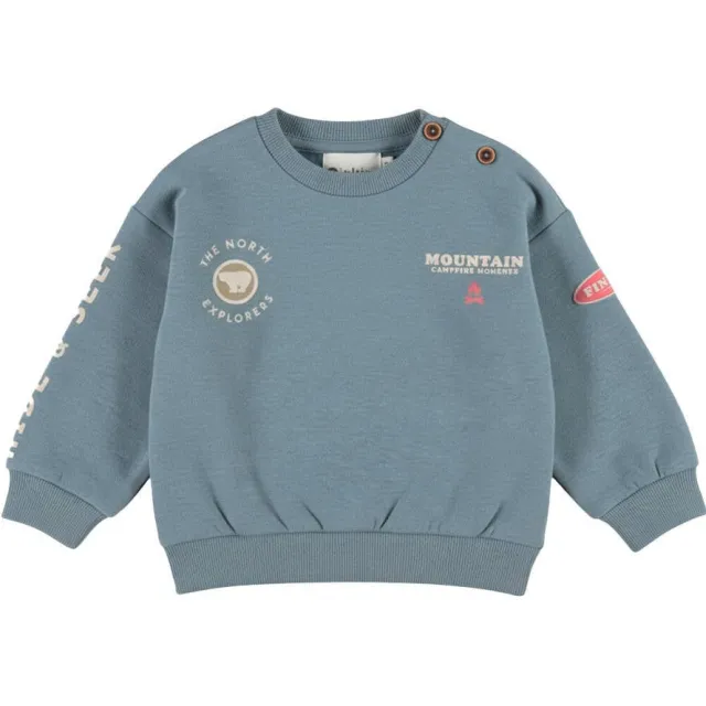 Dirkje rechtvallende sweater met backprint - blauw