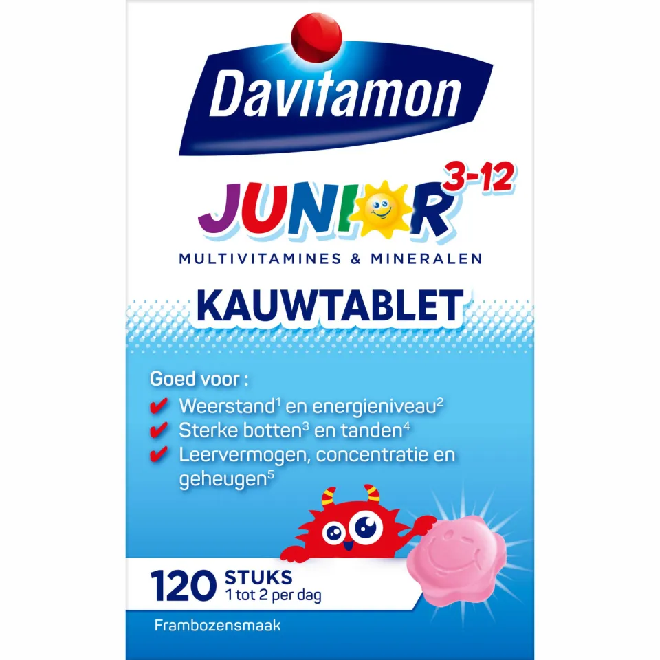 Davitamon Junior 3+ kauwtabletten framboos, foto 2