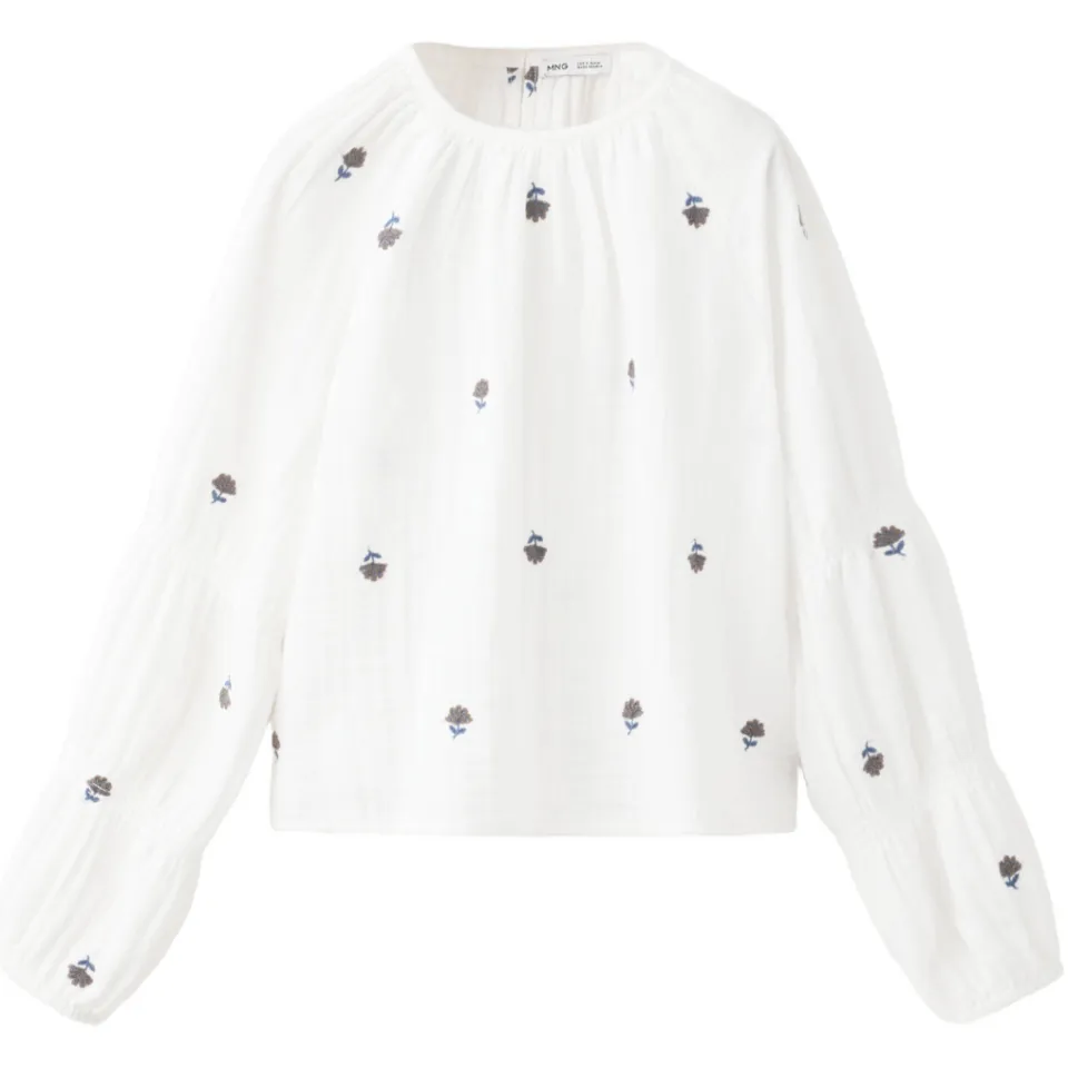 Mango Kids blousetop met borduursels ecru, foto 2