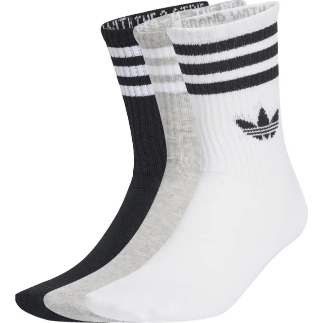 Adidas Mid Cut Crew sokken wit/grijs/zwart