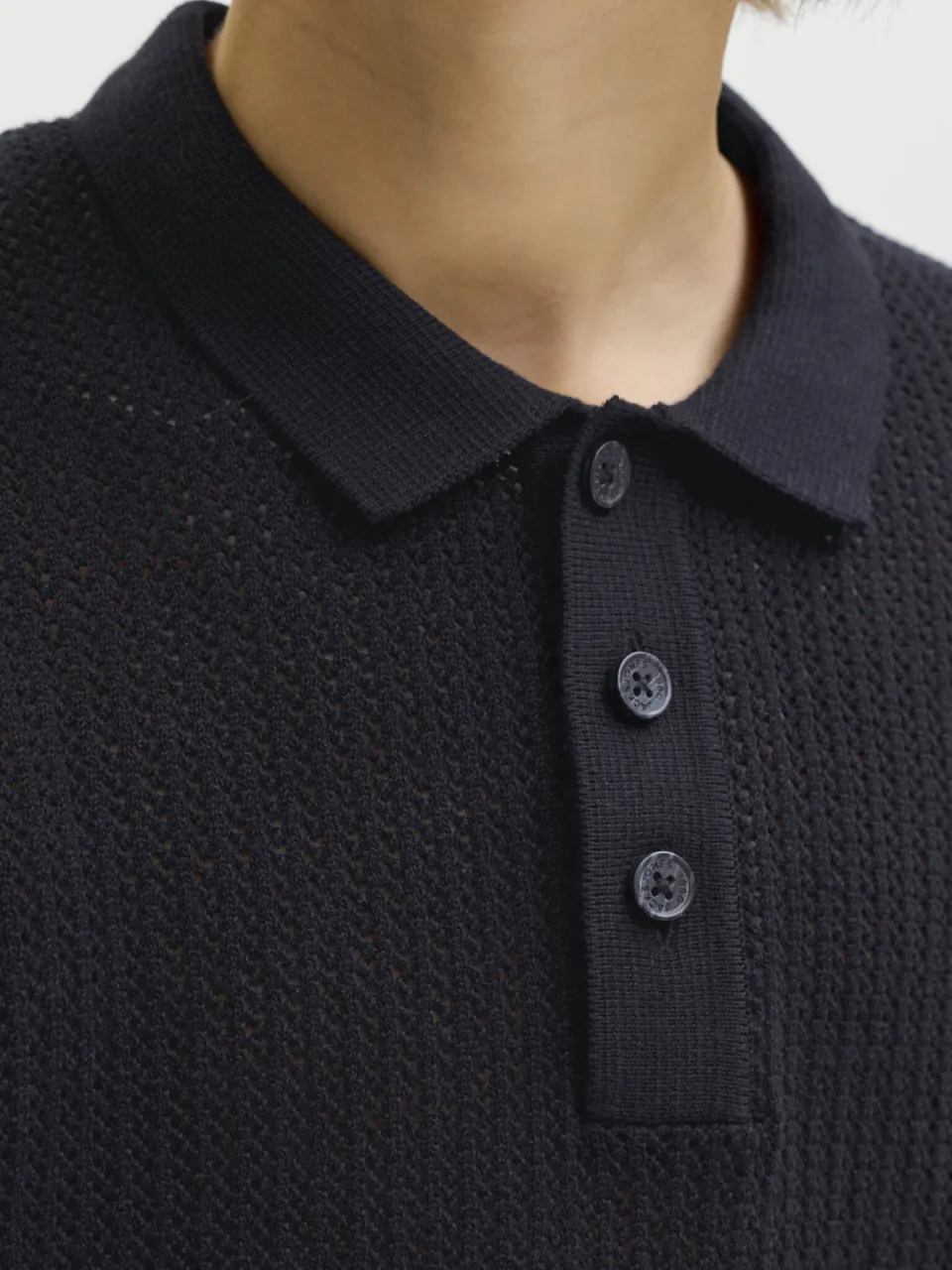 Jack & Jones JUNIOR polo zwart fijn gebreid, foto 7