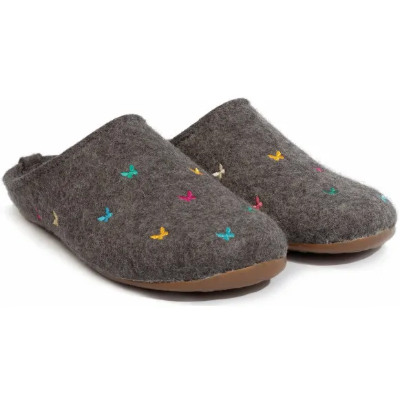 Haflinger Women's Everest Farfalline - Pantoffels, grijs