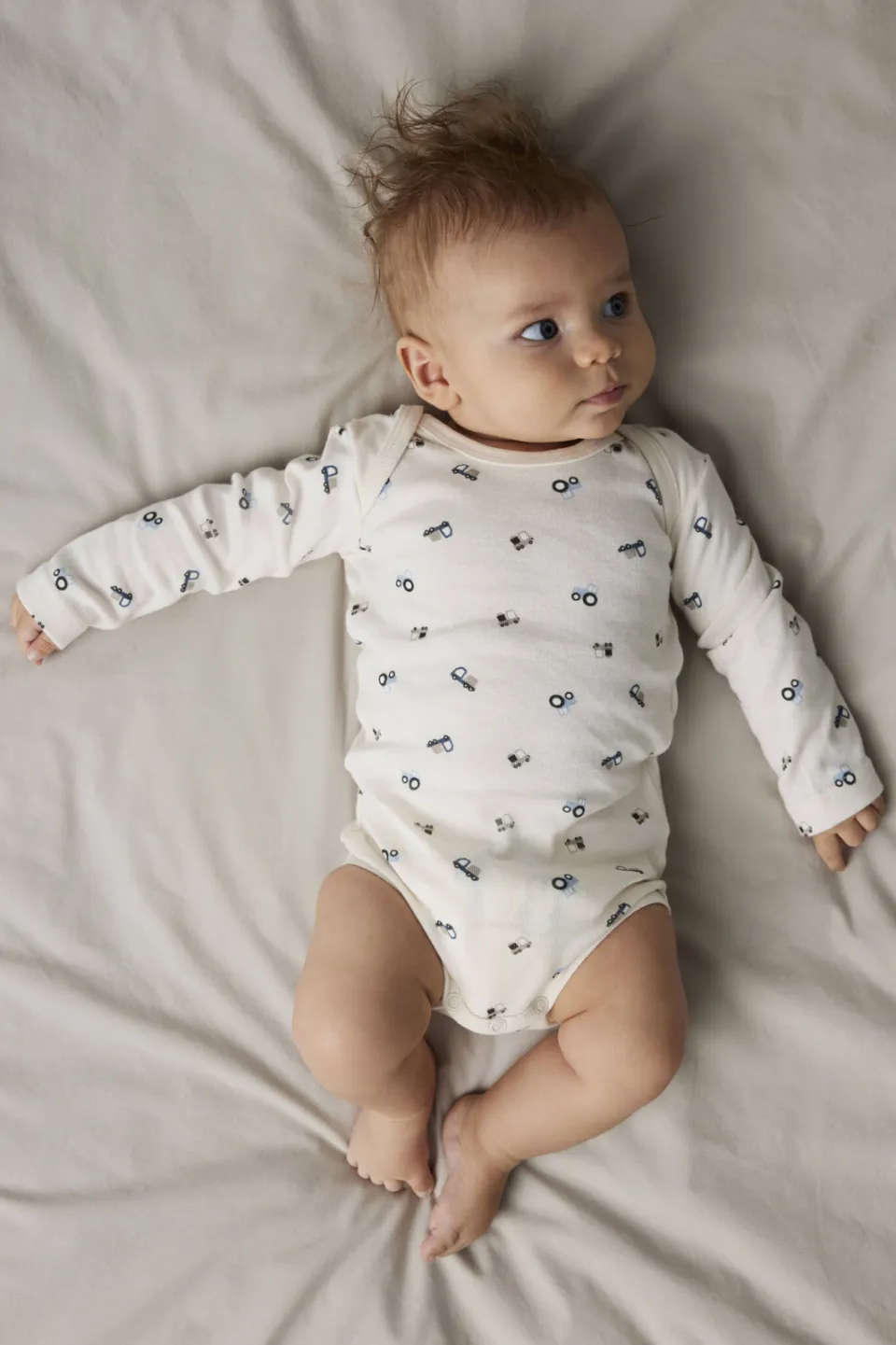 NAME IT BABY romper NBMNIGHTSUIT - blauw/ecru (set van 3) Jet Stream
